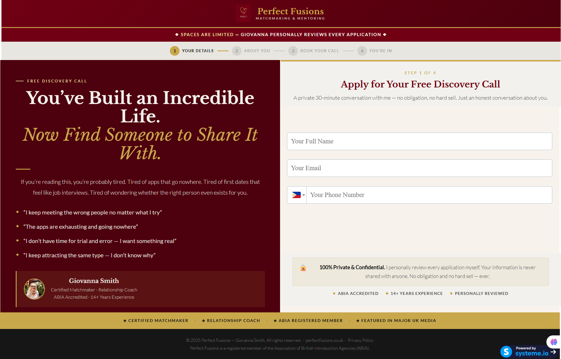 Perfect Fusions — Funnel Welcome Page